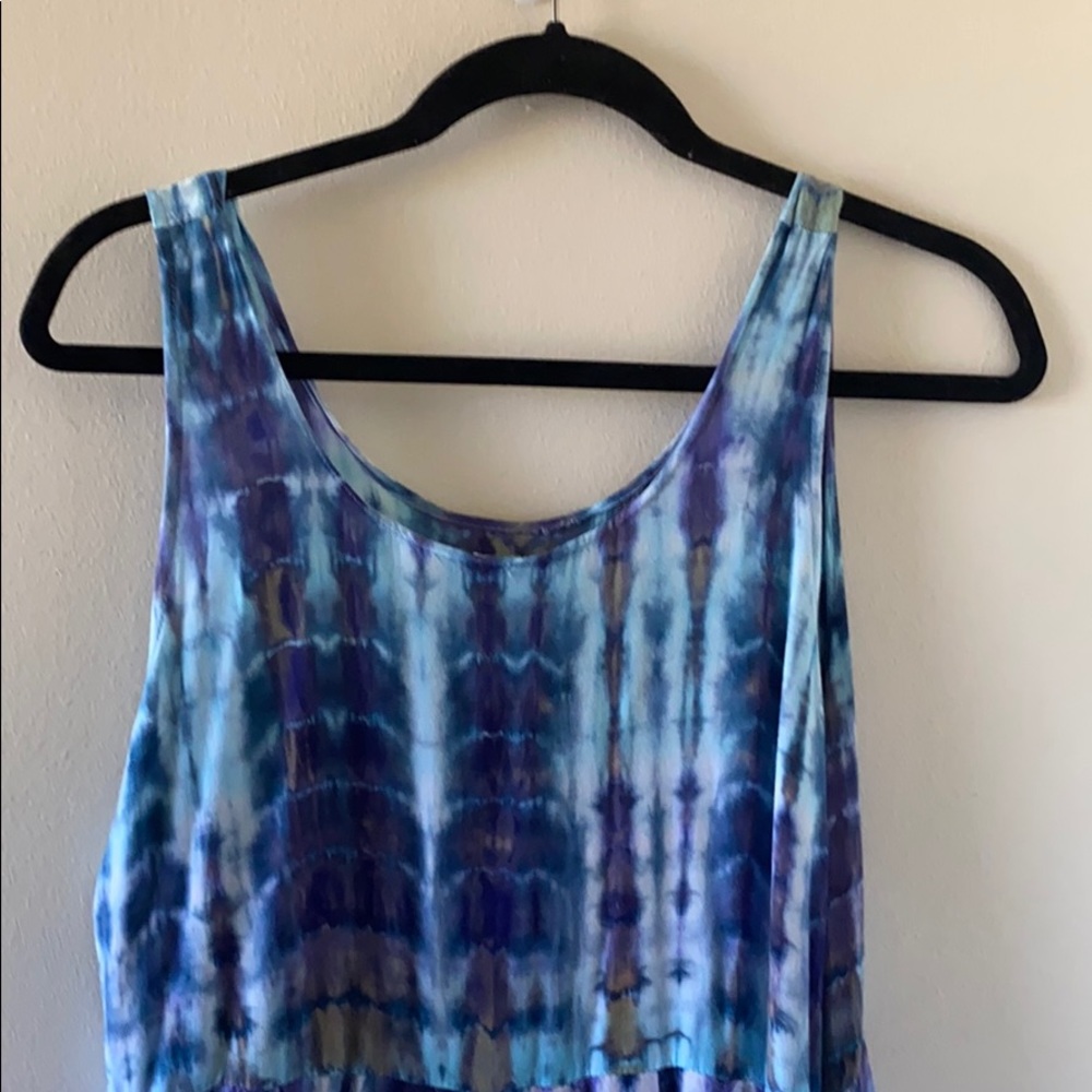 Blue Tie Dye Swing Dress
